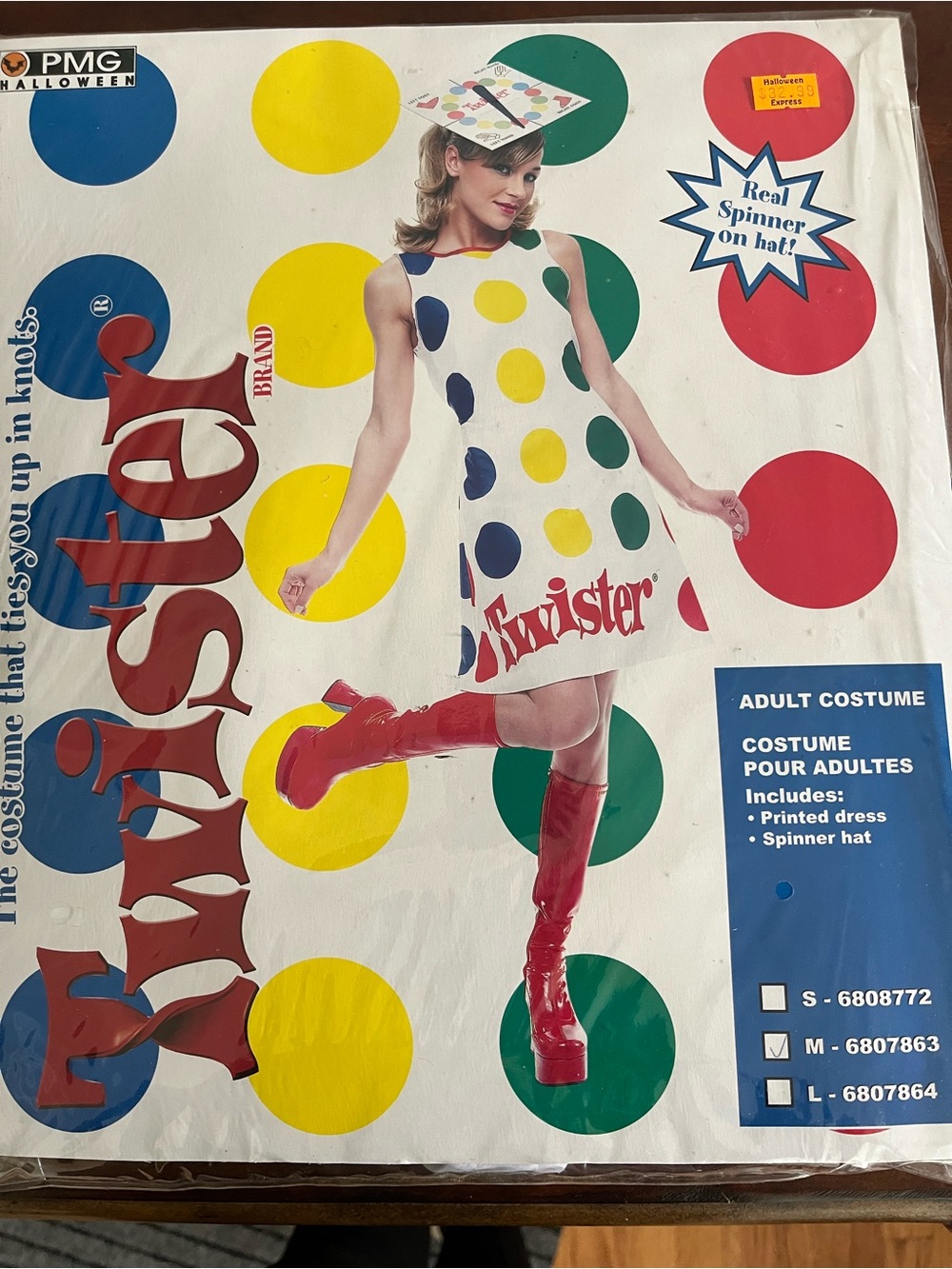 PMG Halloween Twister Polka Dot Adult Costume in White & Red Size Medium NWT